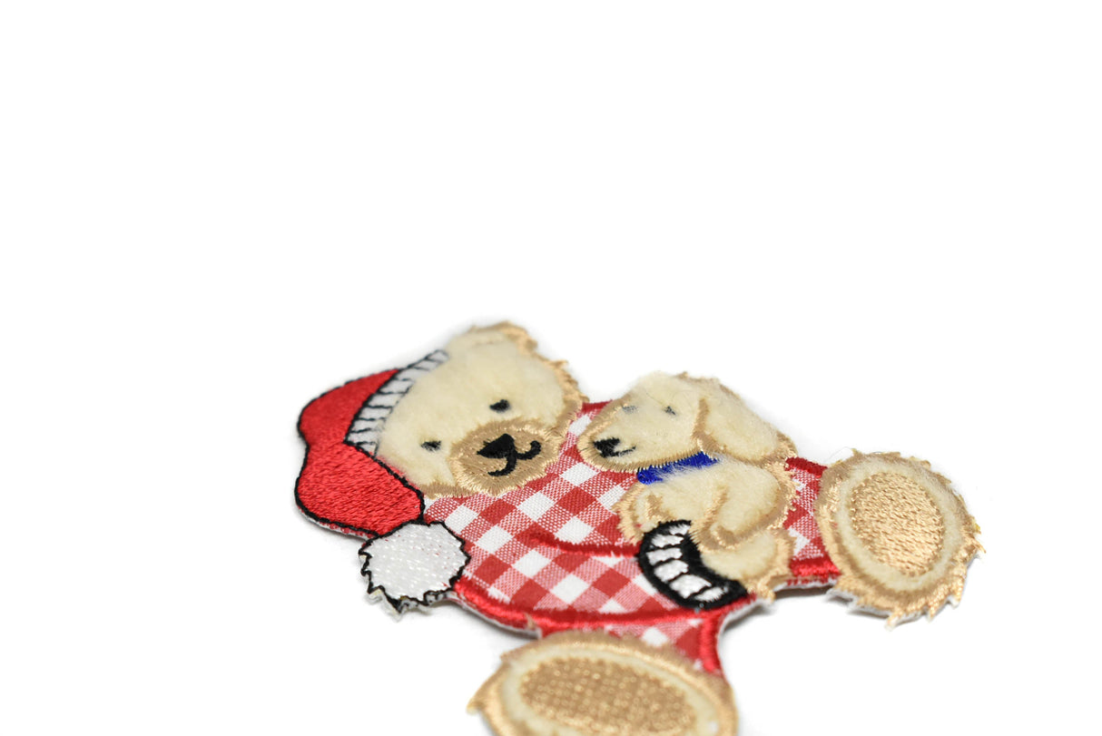 Embroidered Animal Patches Cuddling Bear Appliques
