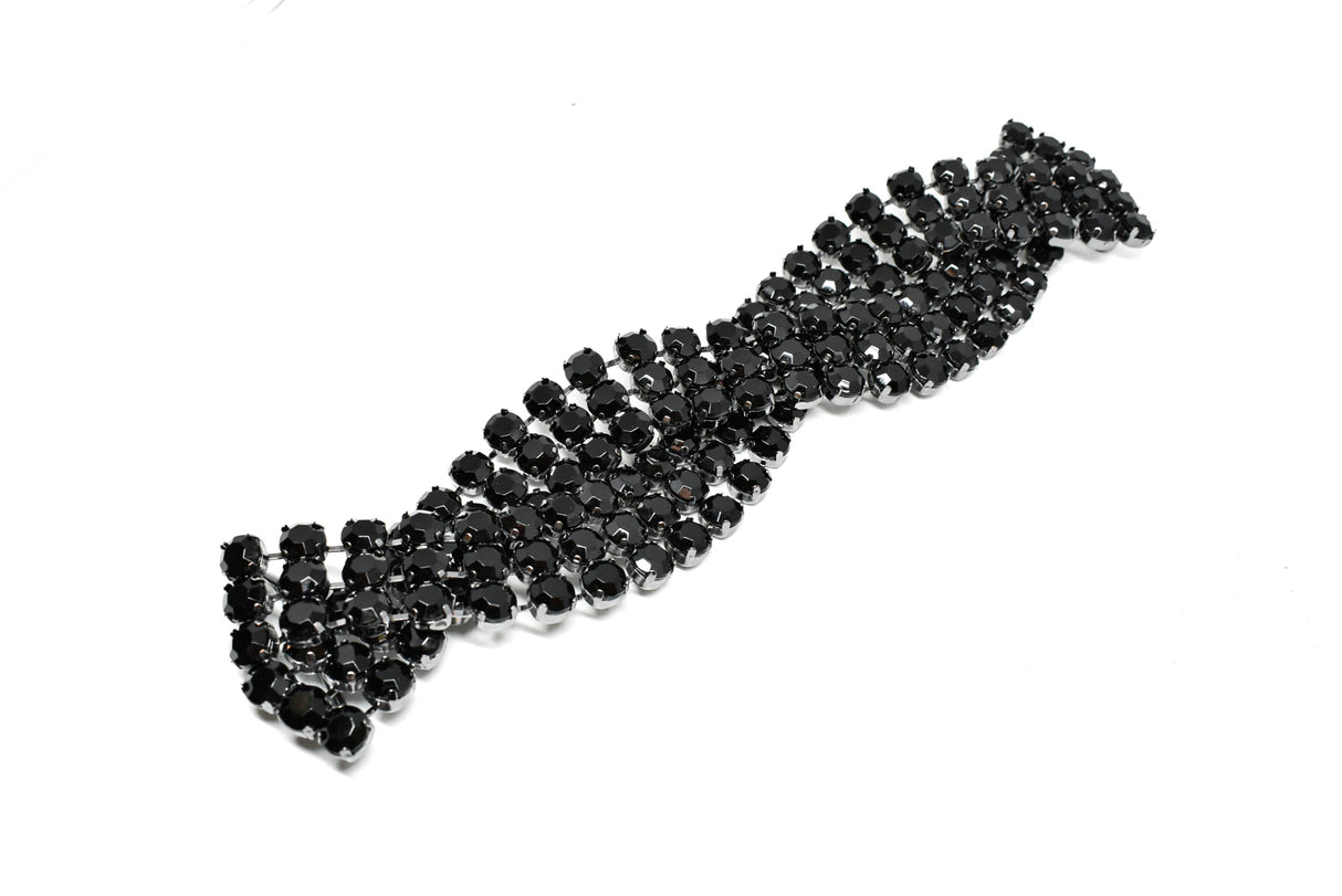 Rhinestone Connector Closure 3-Line Braided