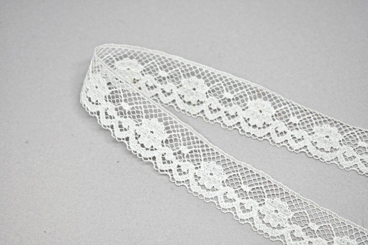 Lace Trim Fancy White 1 Inch