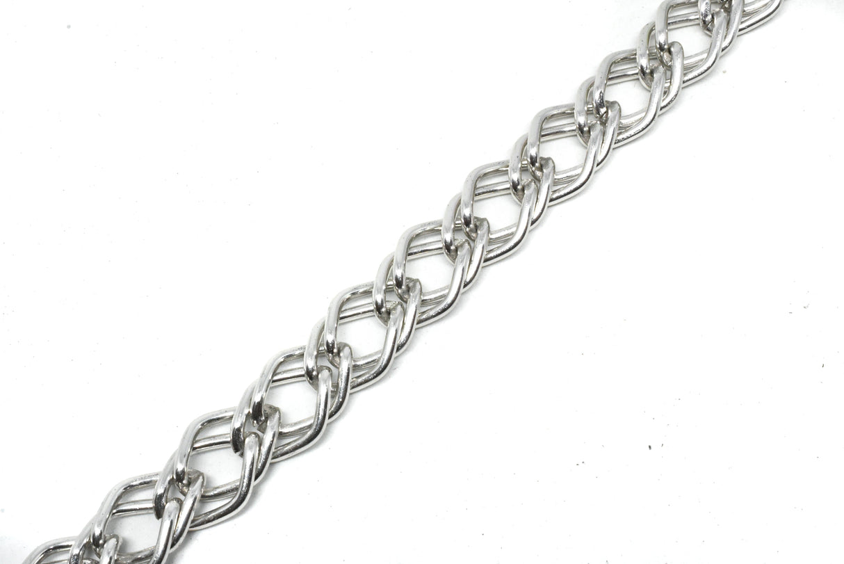 Chain Trim Silver Textured 13 mm