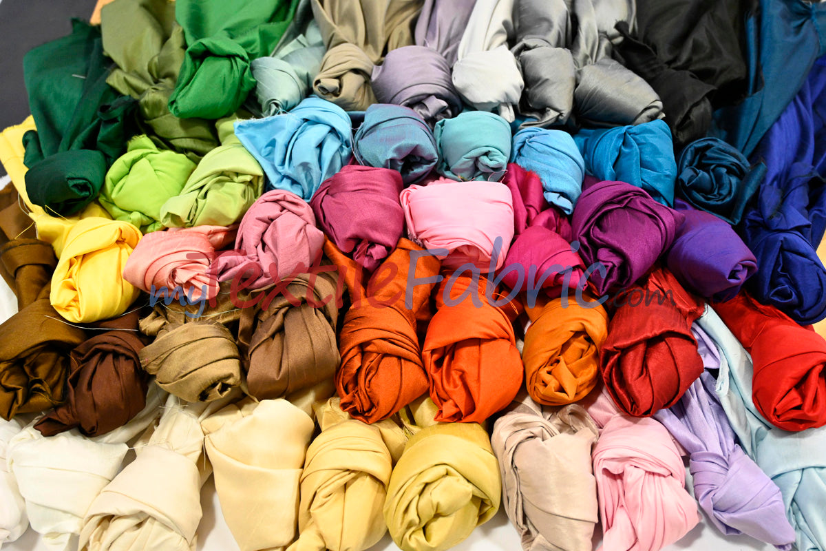 Faux Silk Polyester Dupioni Fabric - Solid Texture, 54" Width, Multiple Colors (Yards, Bolts, Sample Swatch)