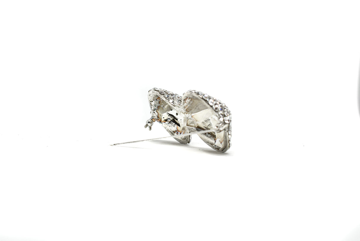 Rhinestone Bow Brooch Crystal 2.25 x 1.25