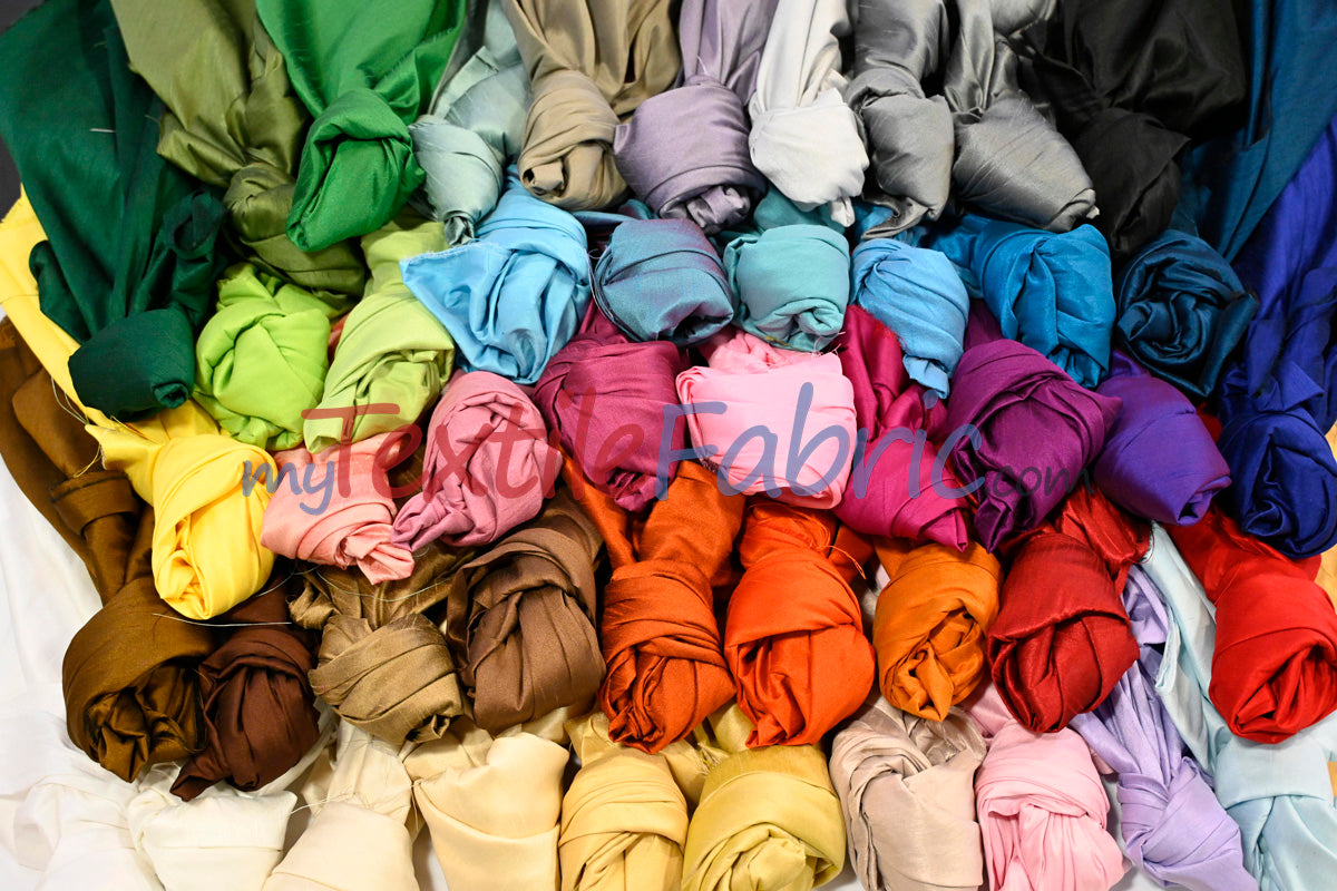 Faux Silk Polyester Dupioni Fabric - Solid Texture, 54" Width, Multiple Colors (Yards, Bolts, Sample Swatch)