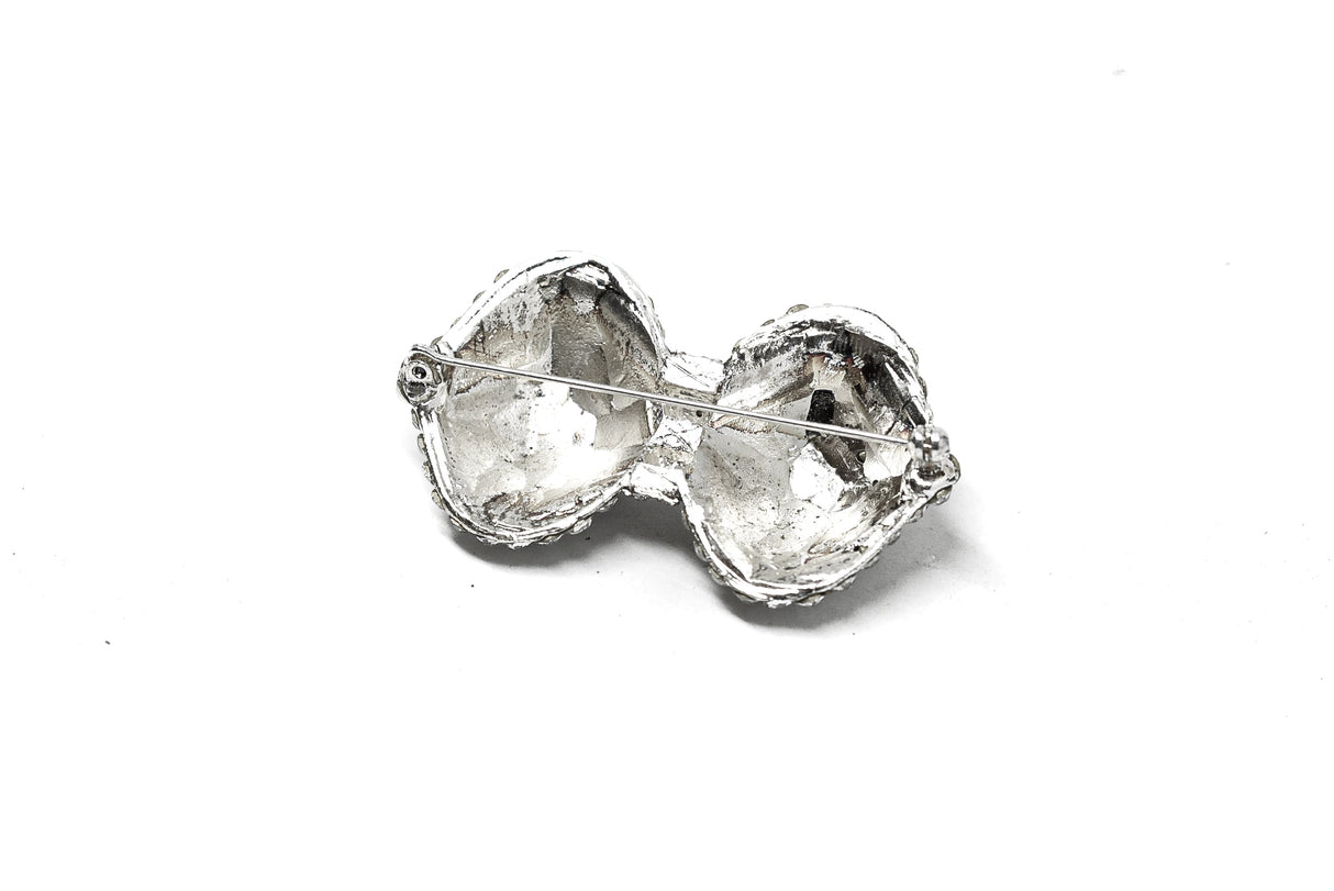 Rhinestone Bow Brooch Crystal 2.25 x 1.25