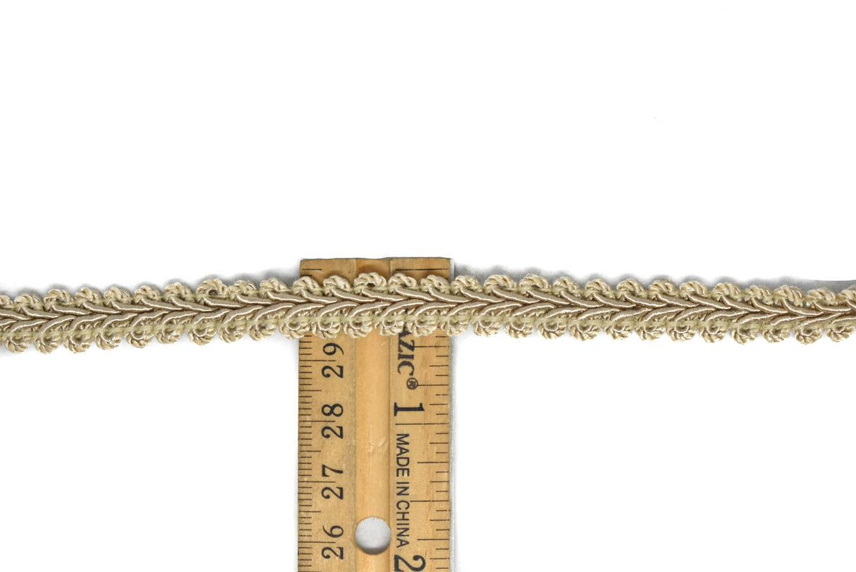 Braided Gimp Fringe Tan 3/7"