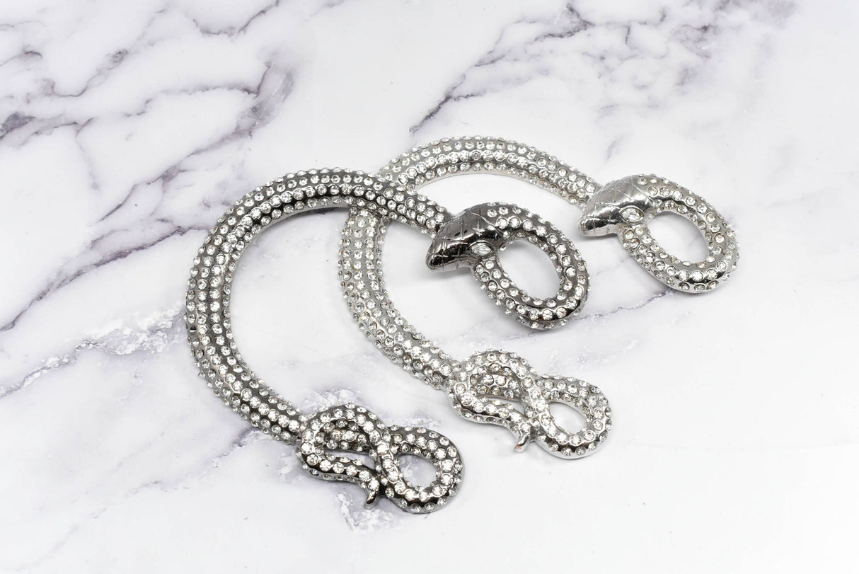 Rhinestone Snake Buckle 4 1/8" x 3 3/4"