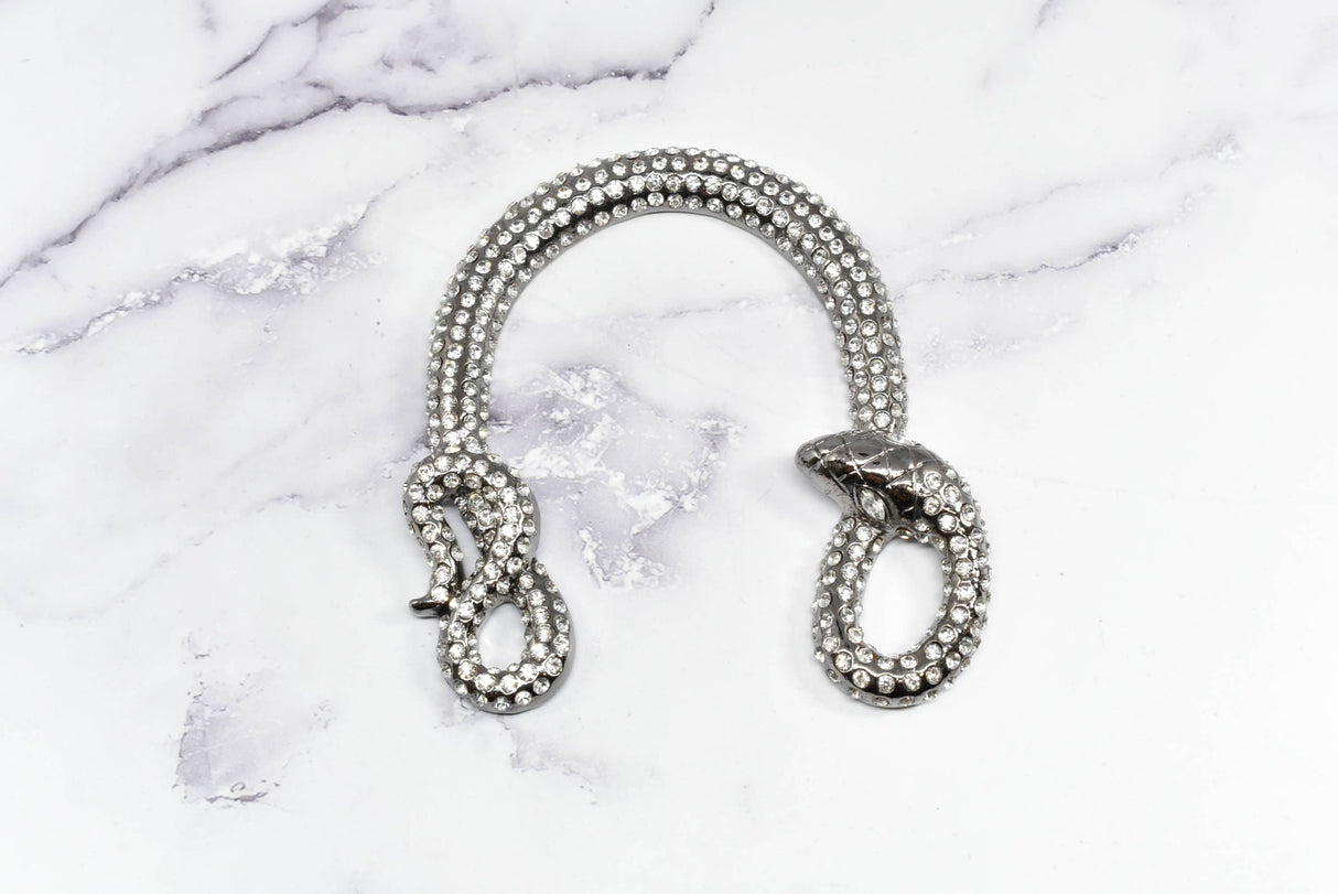 Rhinestone Snake Buckle 4 1/8" x 3 3/4"