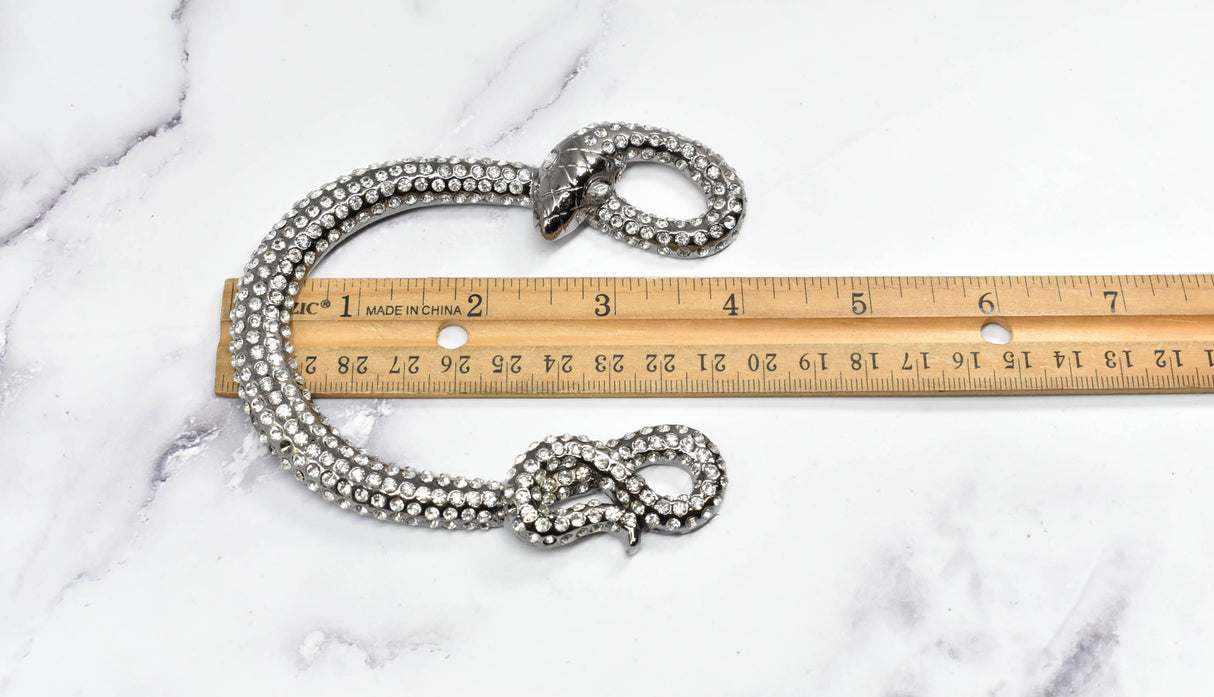 Rhinestone Snake Buckle 4 1/8" x 3 3/4"