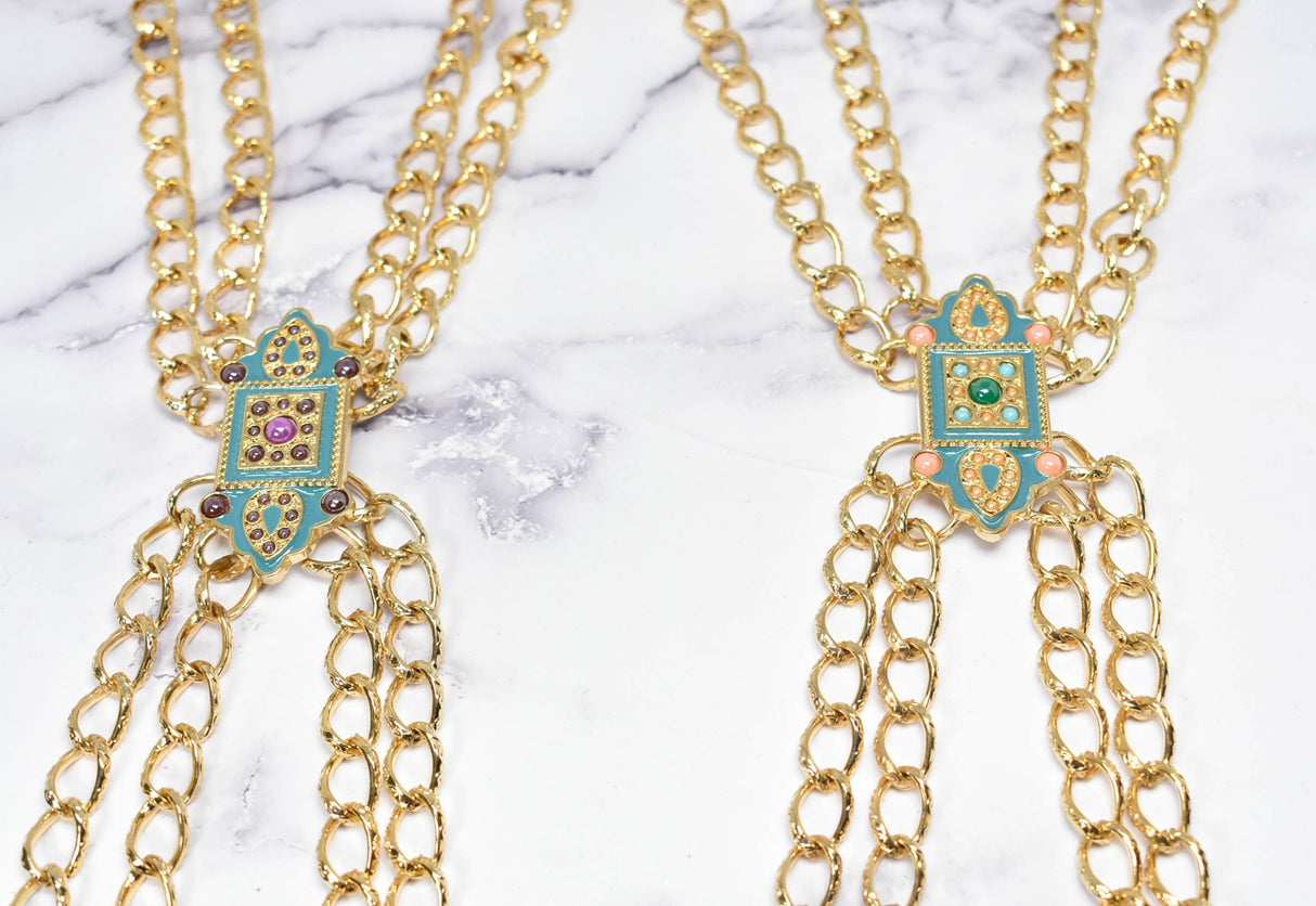 Gold Chain Applique Fancy Dress Trim
