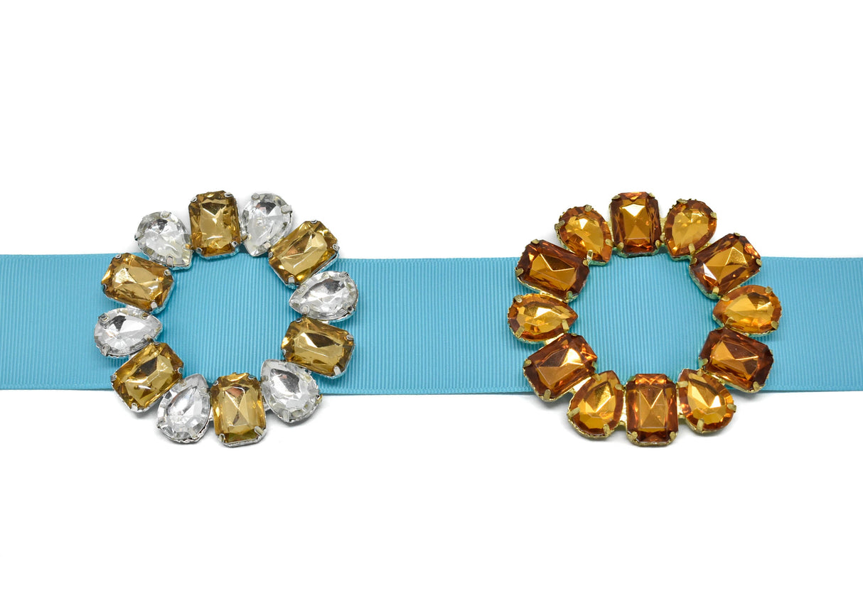 Round Gemstone Ribbon Slider 2.75"