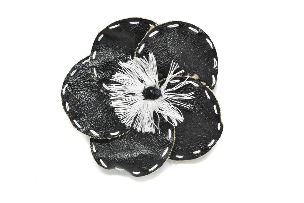 Flower Applique Vinyl Stitched 2.88"