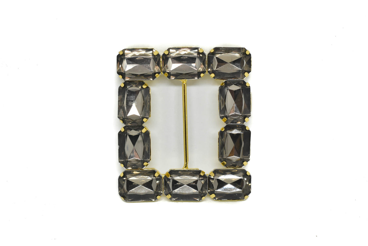 Gemstone Ribbon Slider Square Amber 3.40" x 3"
