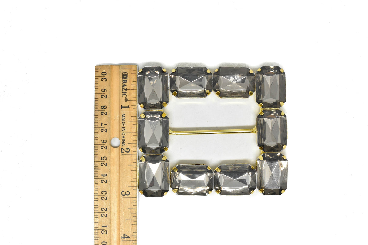 Gemstone Ribbon Slider Square Amber 3.40" x 3"