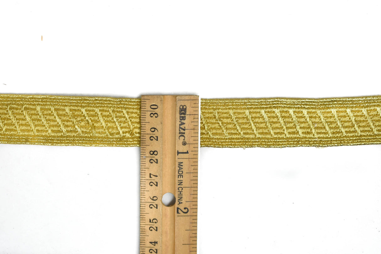 Embroidered Trim Metallic Gold 1 Yard