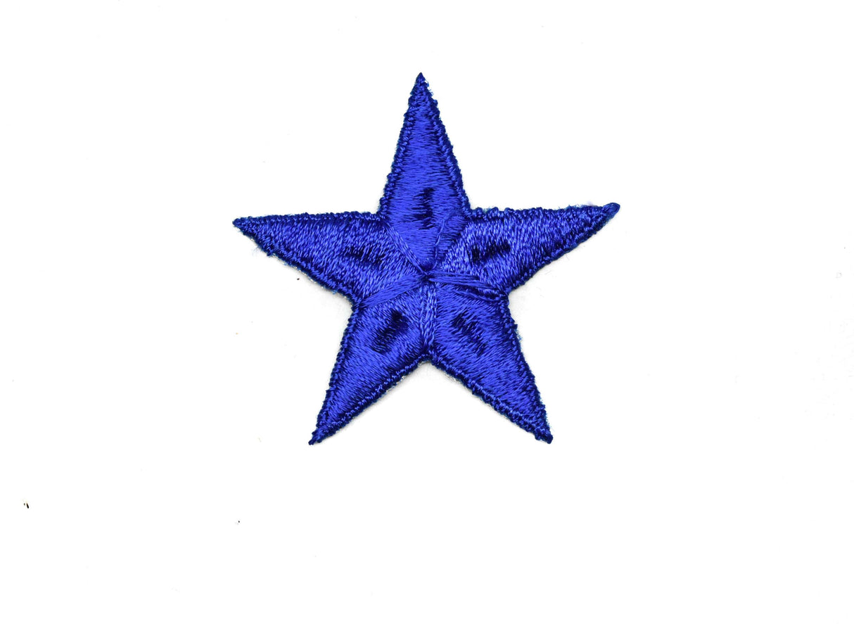 Embroidered Star Appliques Blue Iron-On Patch