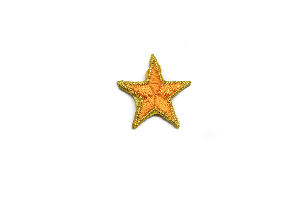 Embroidered Star Applique Yellow Gold Iron-On
