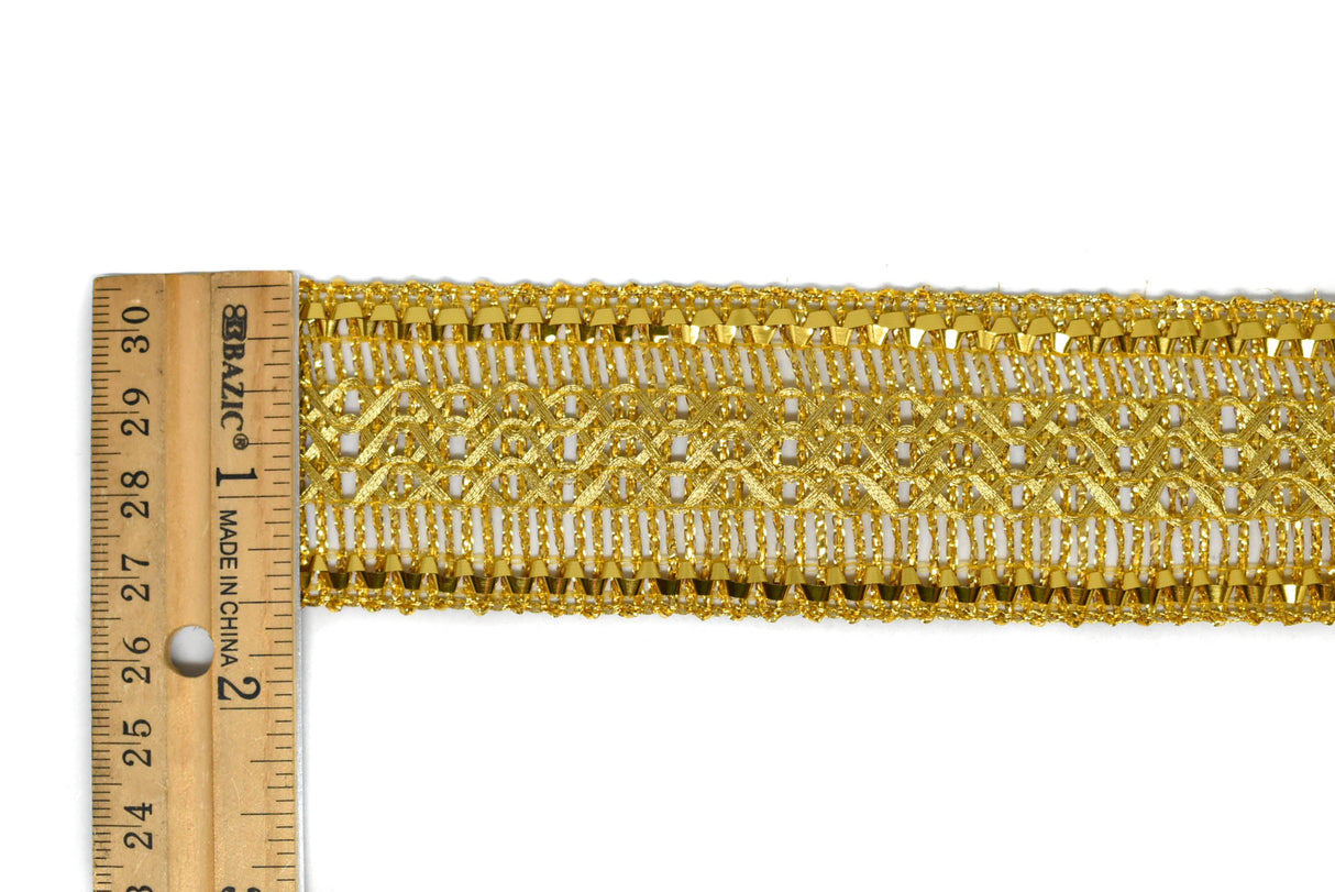 Rick Rack Trim Metallic Gold 1.50"