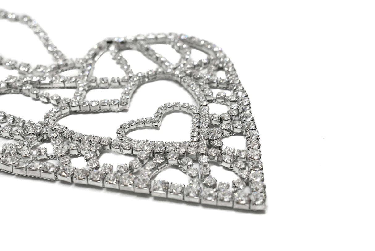Rhinestone Heart Applique 5.5" x 5.5"