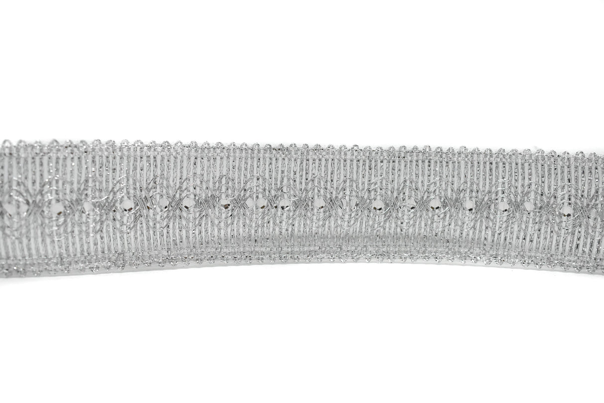 Sequins Metallic Trim 1.75" Gold Silver