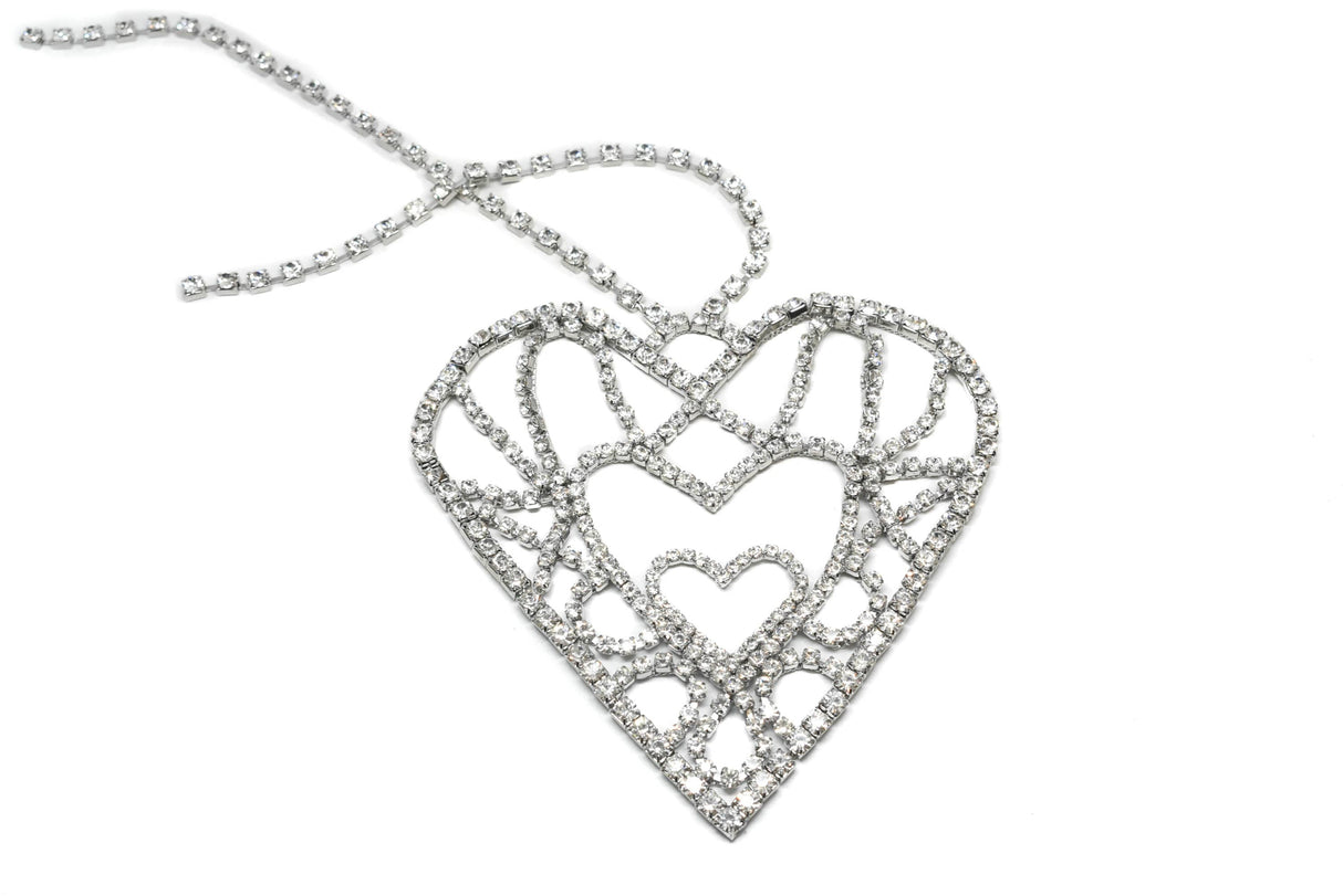 Rhinestone Heart Applique 5.5" x 5.5"