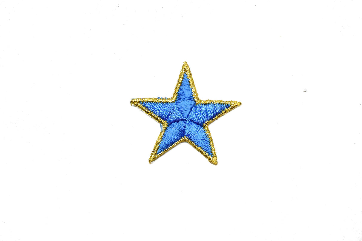 Embroidered Star Appliques Blue Iron-On Patch