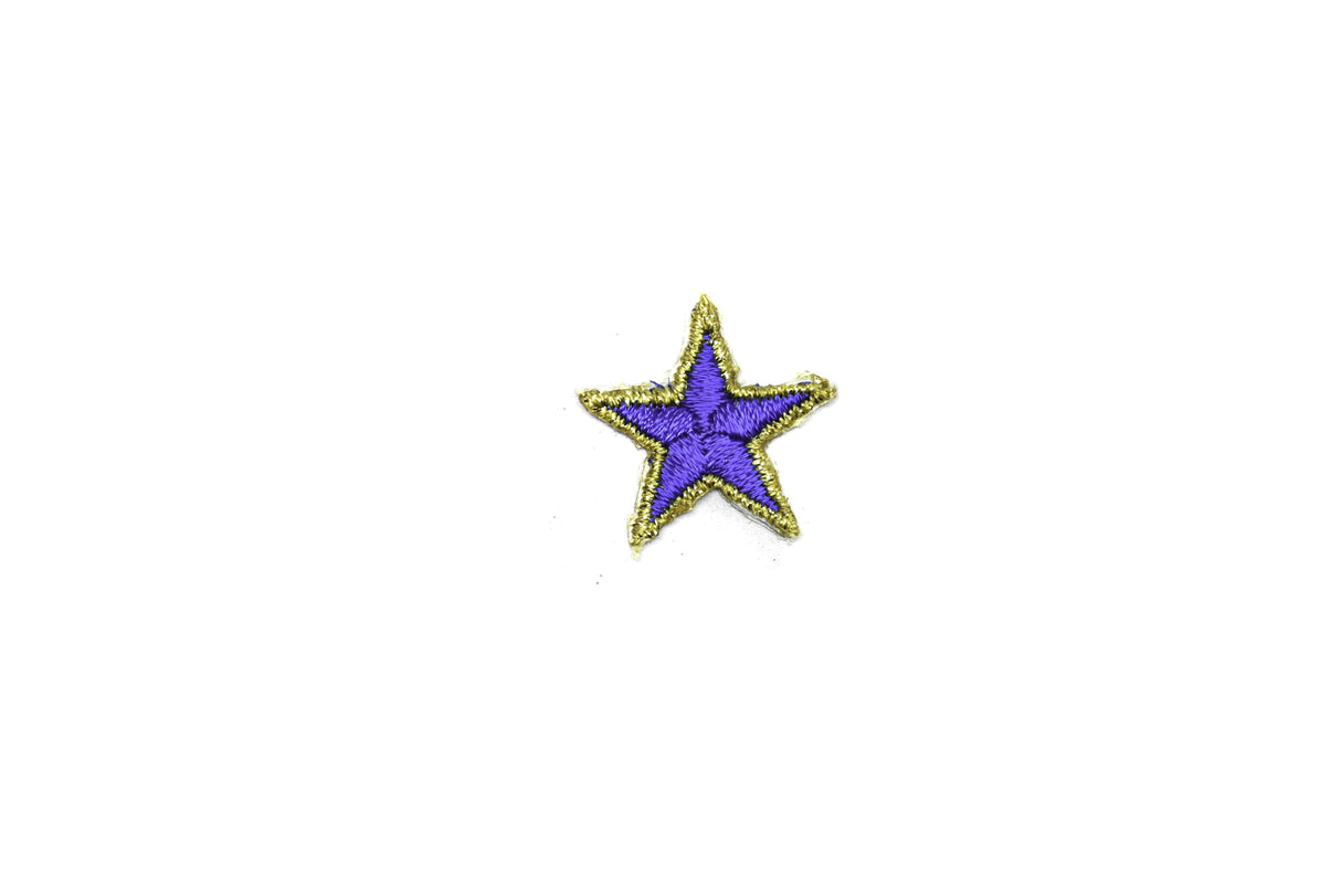 Embroidered Star Appliques Blue Iron-On Patch