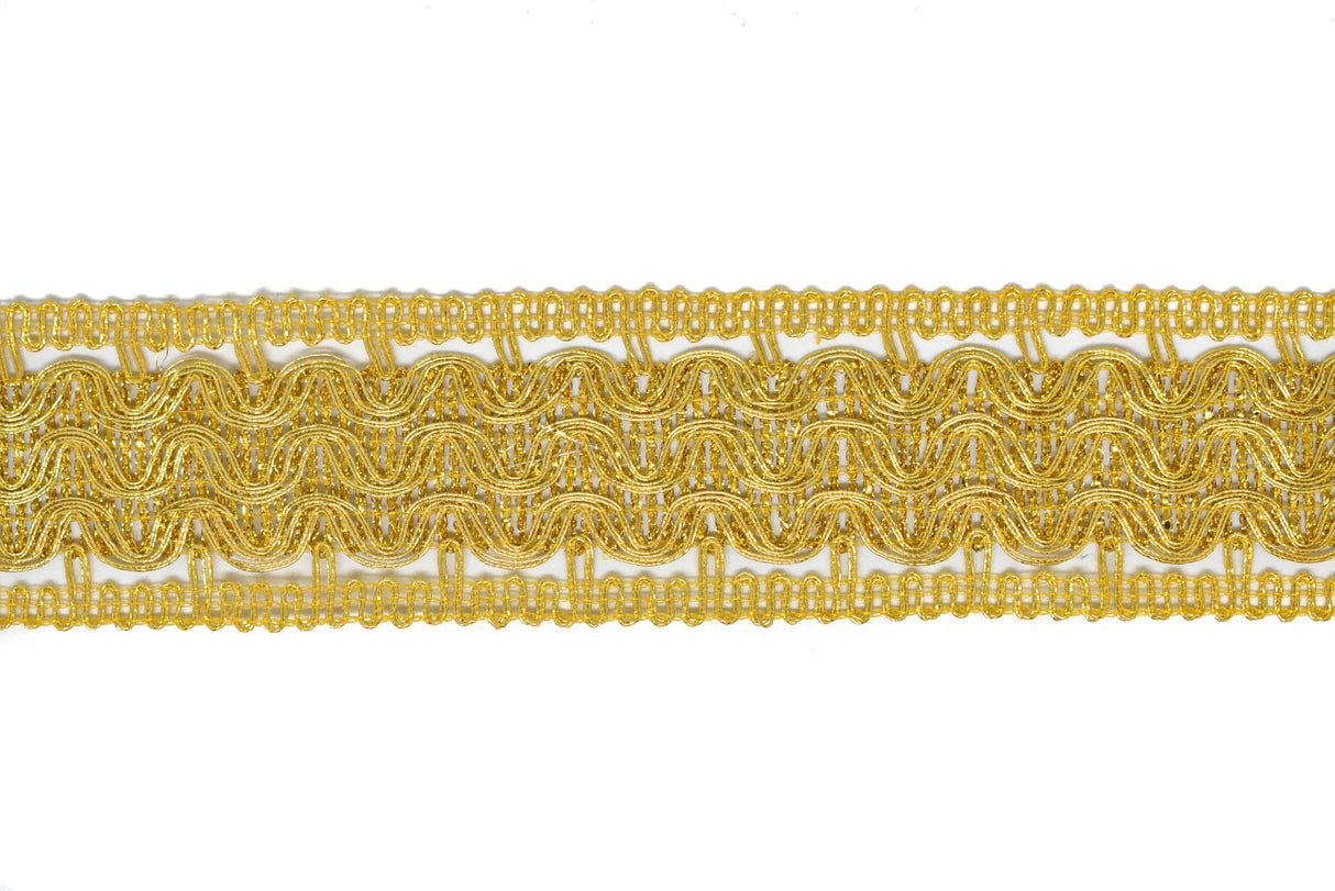 Metallic Gold Wavy Trim 1.75"