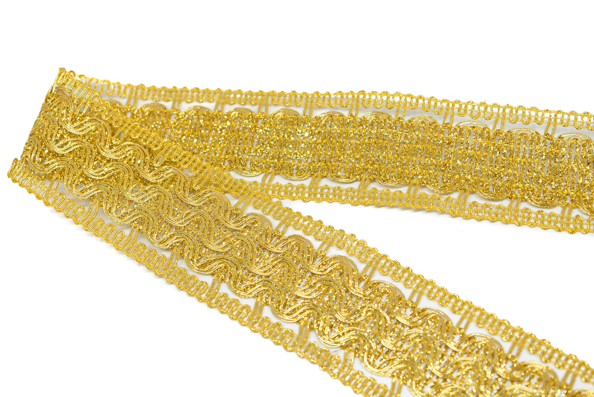 Metallic Gold Wavy Trim 1.75"
