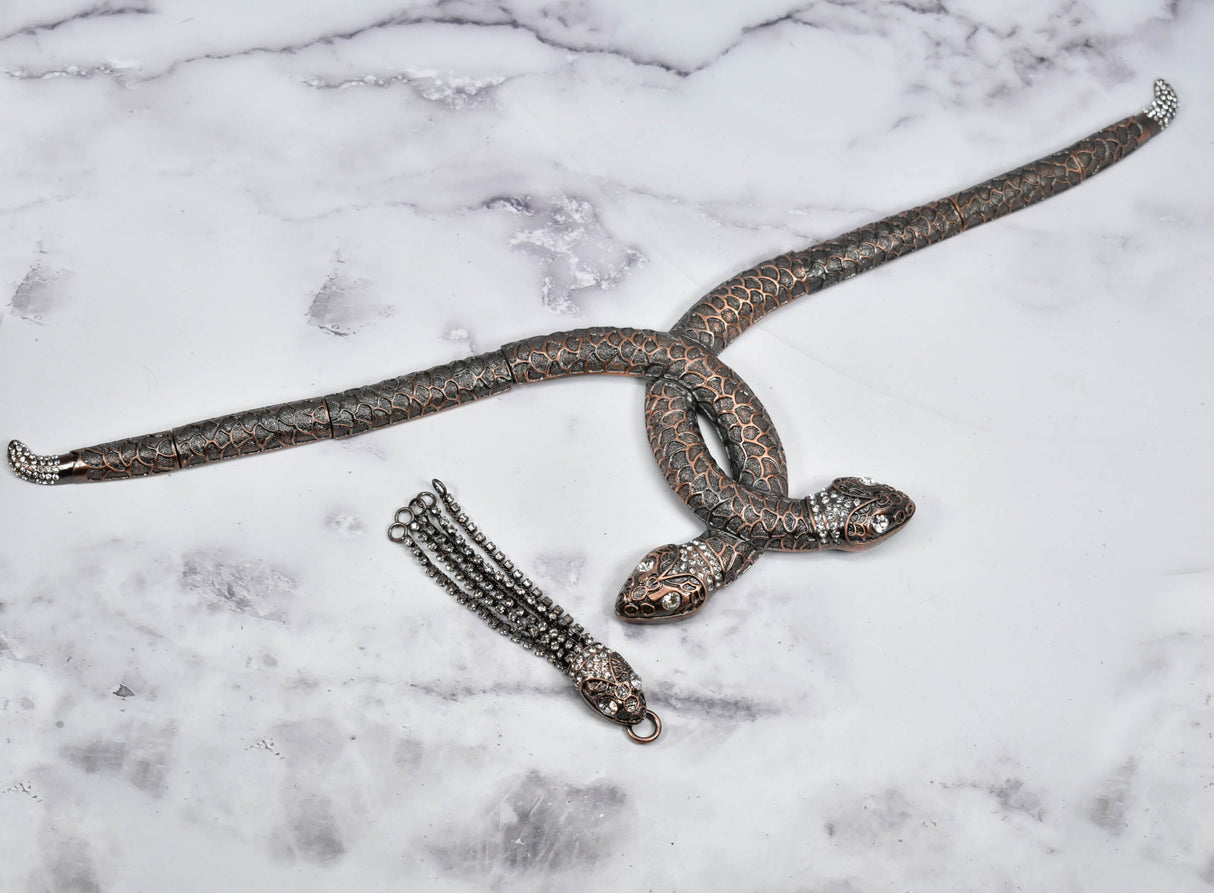 Rhinestone Snake Applique Connector
