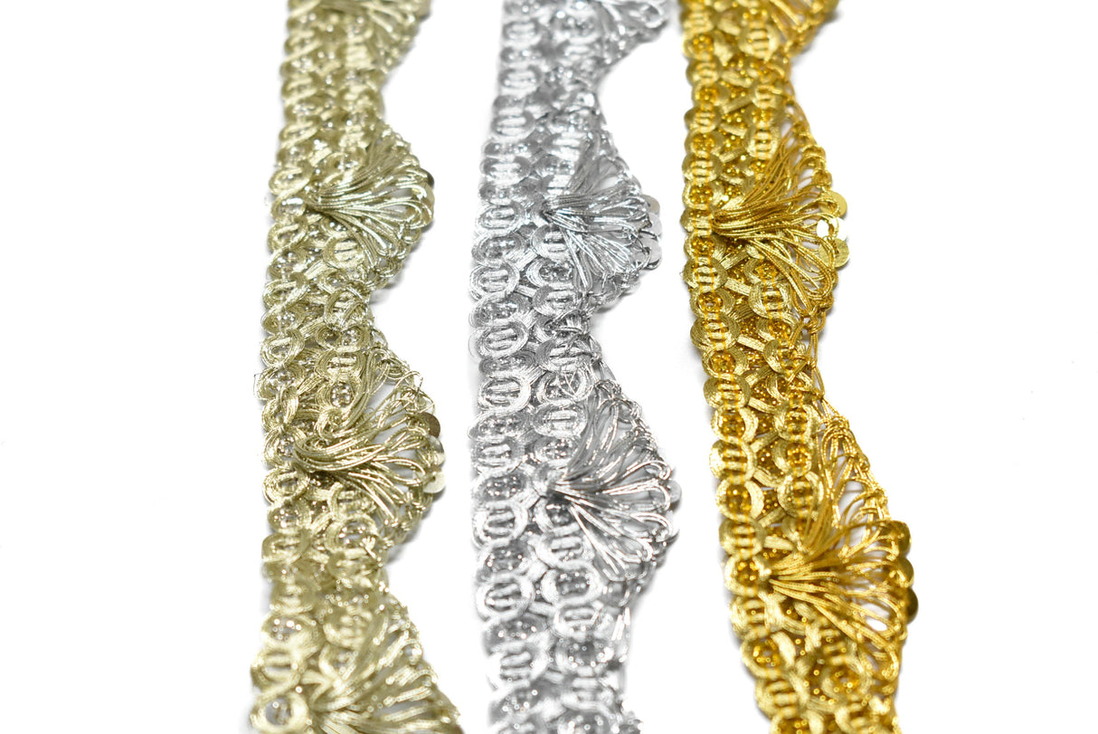 Metallic Scalloped Trim 1" Gold