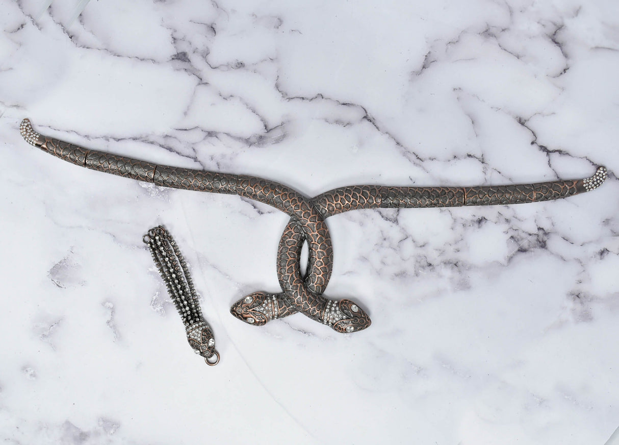 Rhinestone Snake Applique Connector