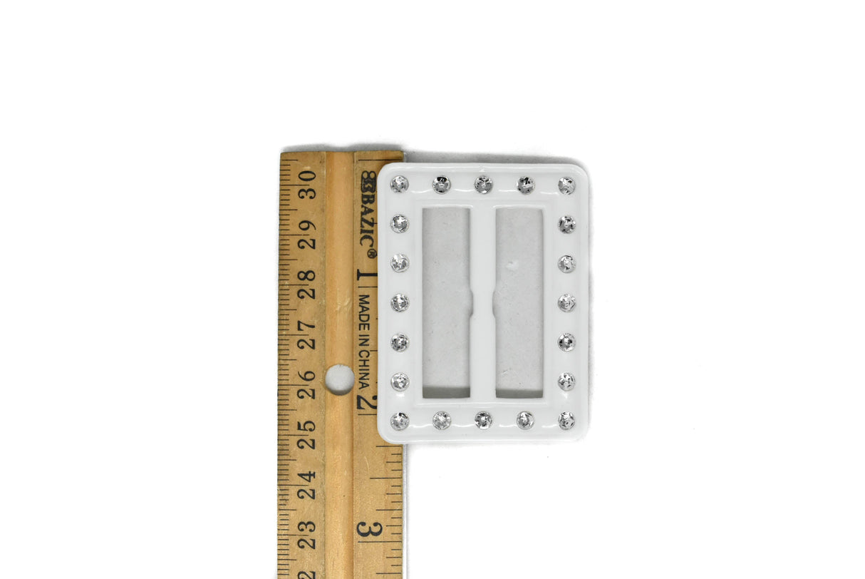 Rhinestone Buckle Plastic Rectangle Slider 2.25 x 1.70