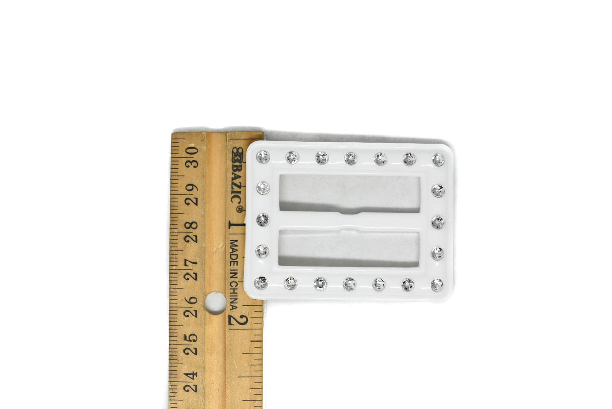 Rhinestone Buckle Plastic Rectangle Slider 2.25 x 1.70