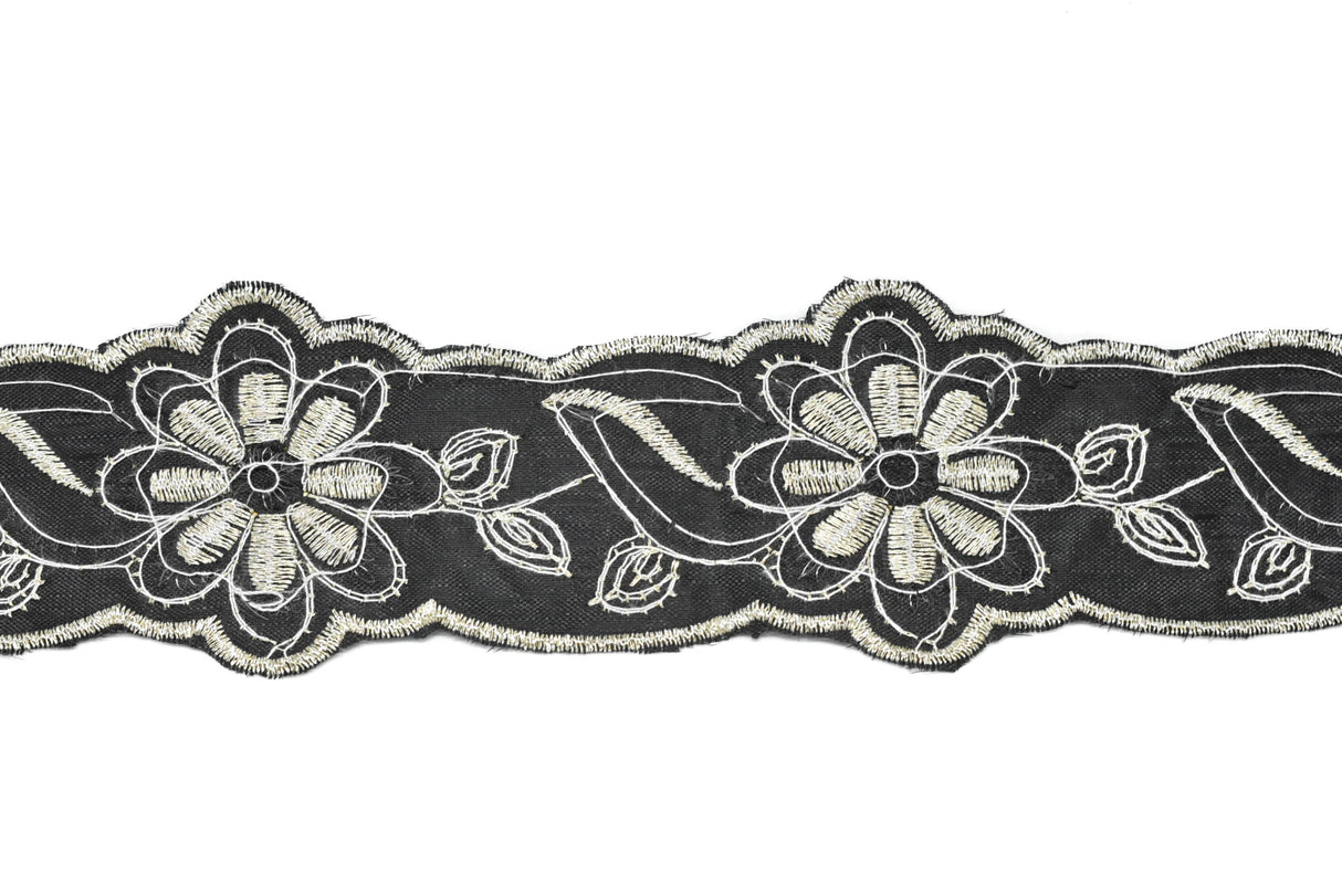 Jacquard Ribbon Floral Sequins 2.13in