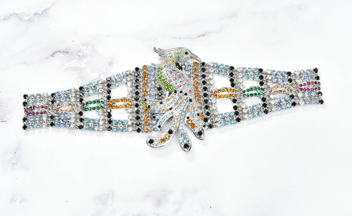 Rhinestone Bird Buckle Applique