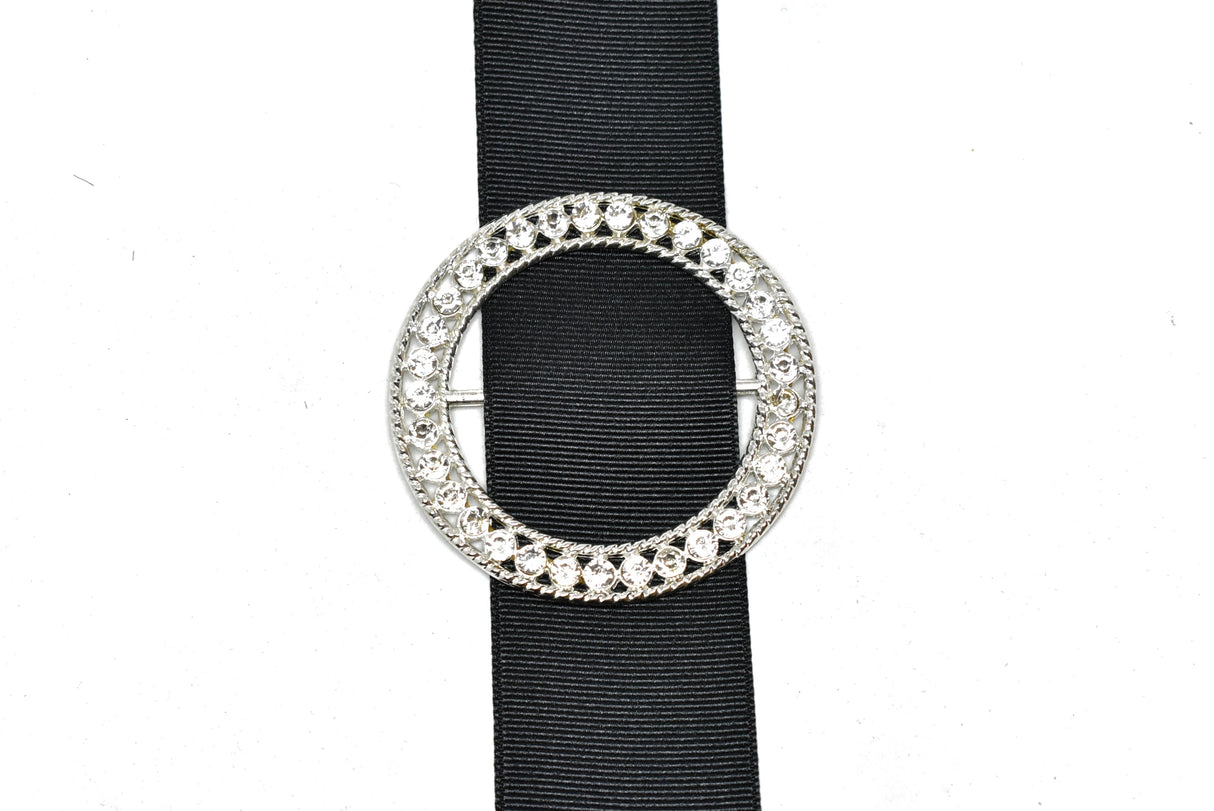 Rhinestone Slider Buckle Round