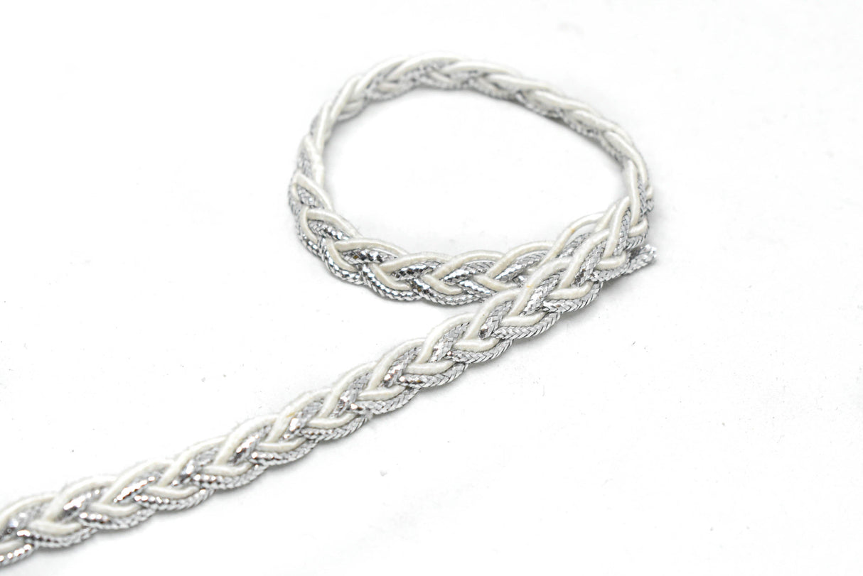 Braided Gimp Trim Metallic 1/4"