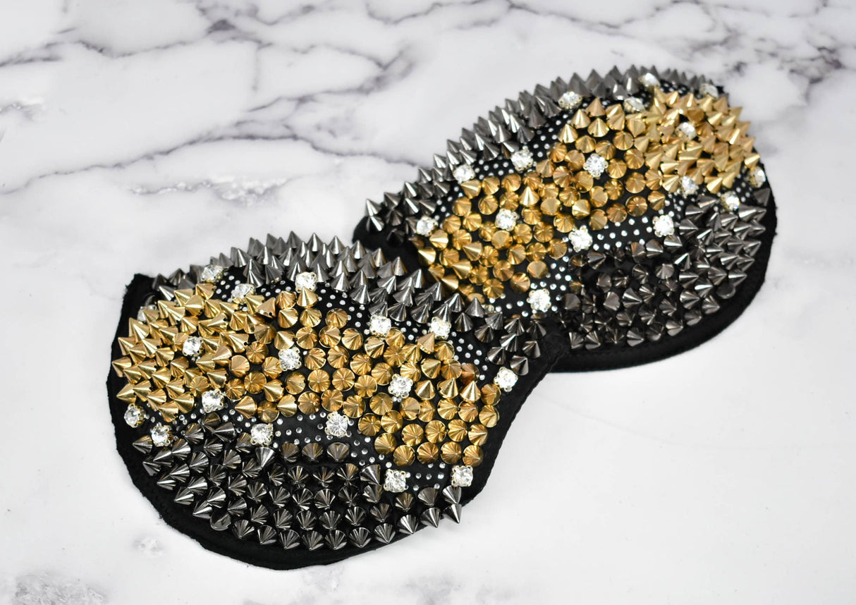 Rhinestone Shoulder Pad Spiked Decorative