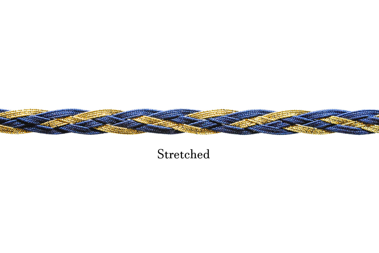 Braided Gimp Trim Blue Metallic Gold 1/2"