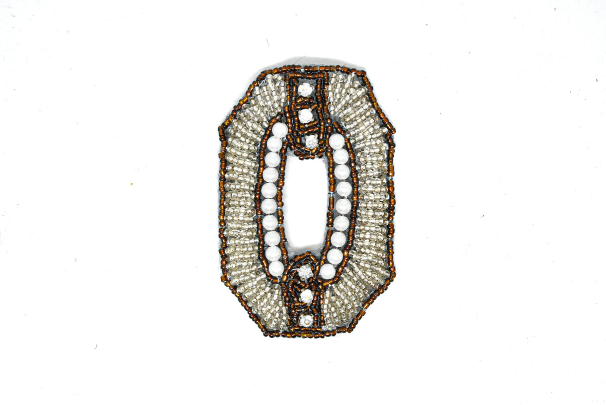 Beaded Rhinestone Applique Square 3x2