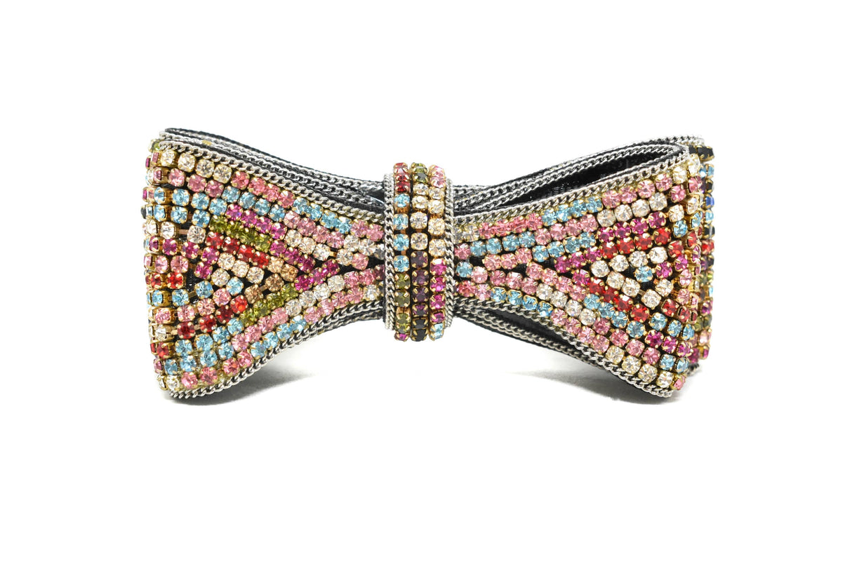 Rhinestone Bow Multi-Color 4 x 1.75
