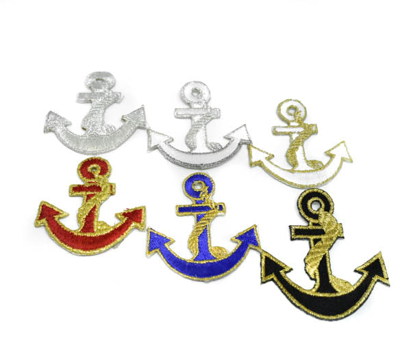Embroidered Anchor Iron-On Patch 2" x 1.2"