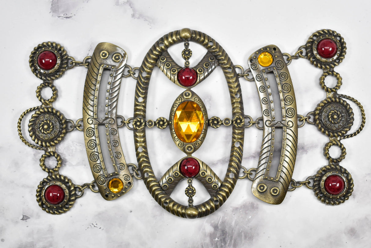 Jeweled Bronze Buckle Decorative 8 1/2 x 4 1/2