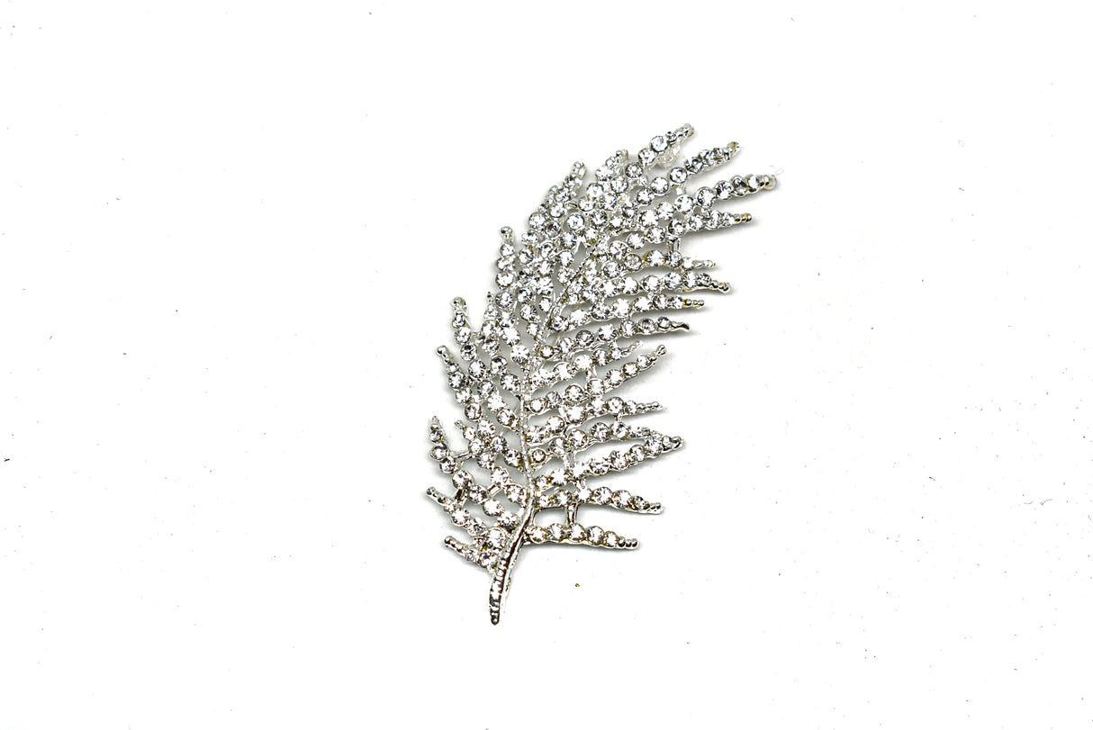 Feather Rhinestone Brooch