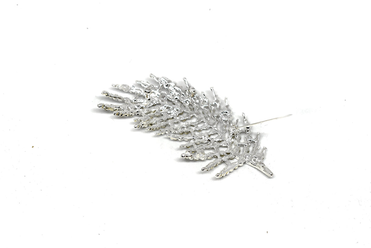 Feather Rhinestone Brooch