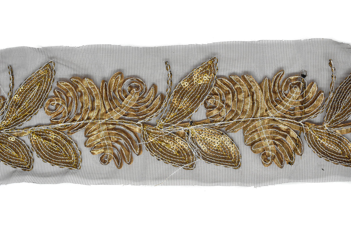 Metallic Rose Organza Trim 1 Inch