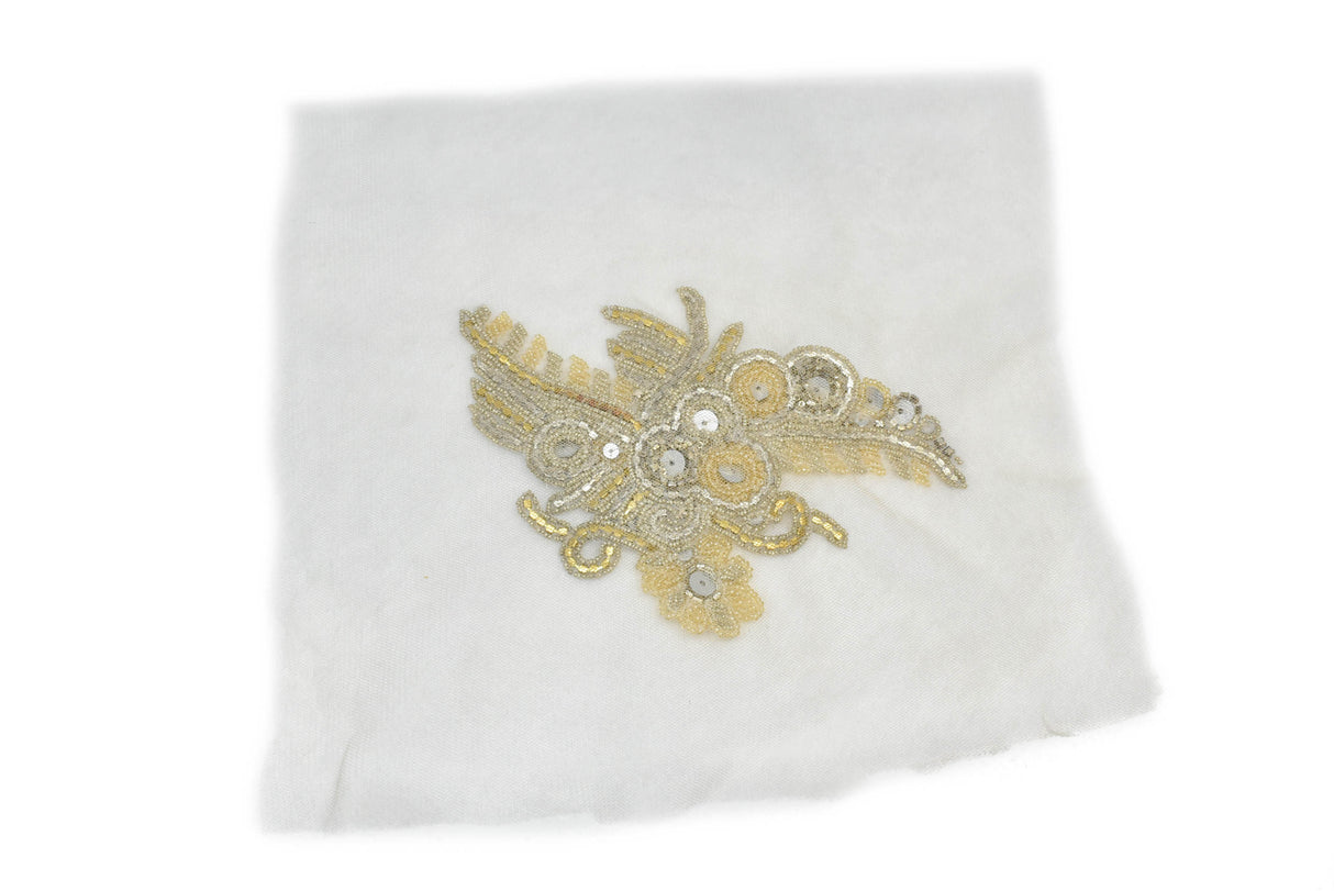 Embroidered Floral Organza Applique