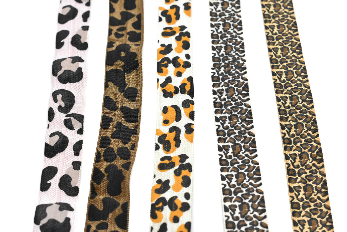 Fold-Over Elastic Cheetah Print 0.63"