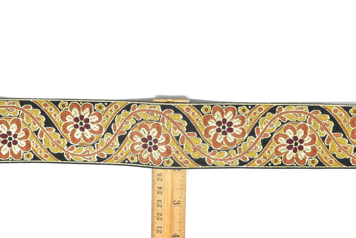 Jacquard Ribbon Floral 1.90"