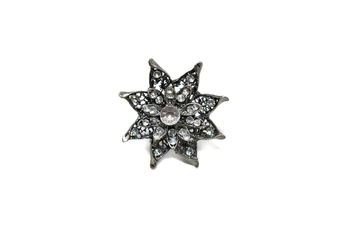 Rhinestone Floral Star Piece 2.5"